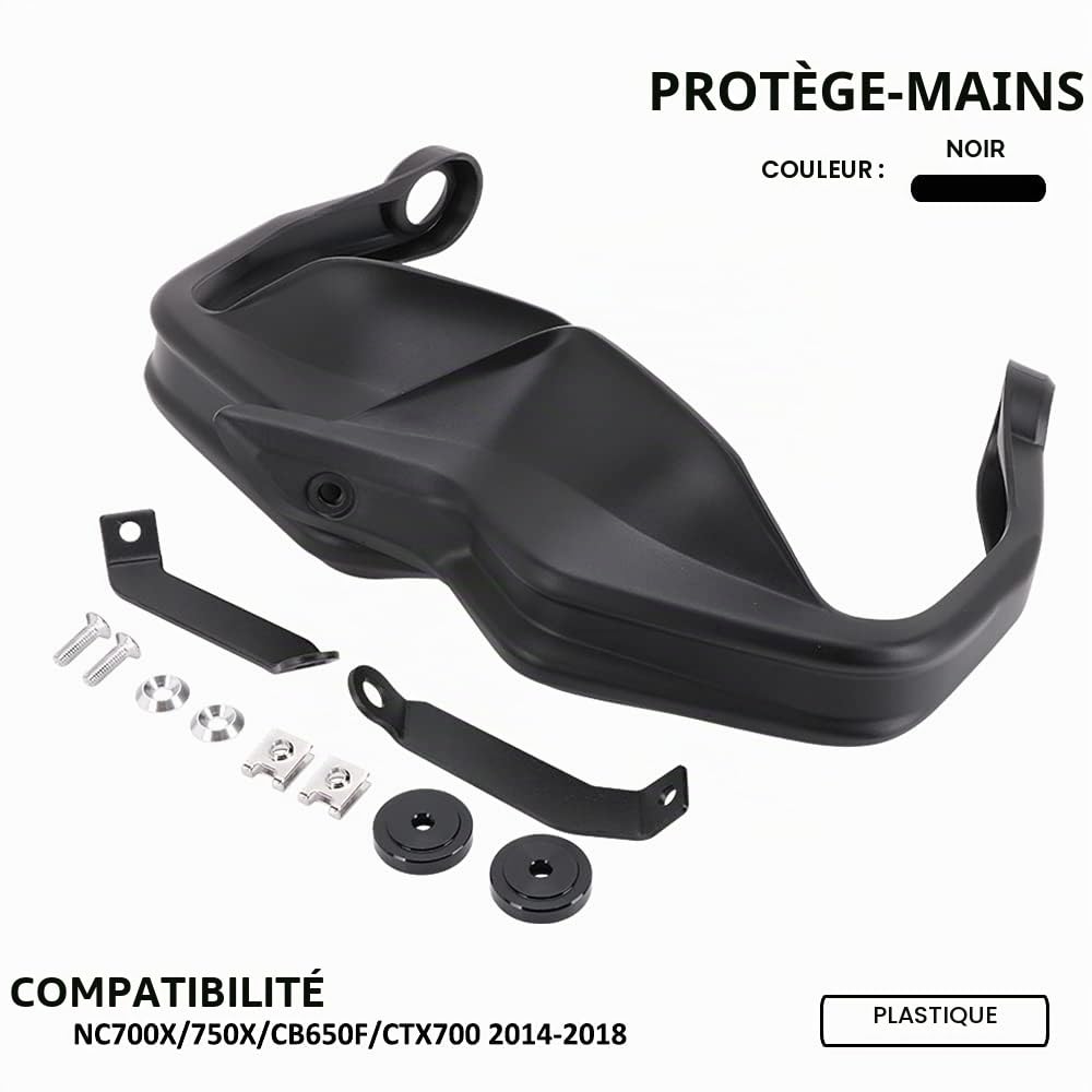 Anxin Protège-Mains de Moto en Plastique ABS pour NC700X 750X CB650F CTX700 2014-2018 Noir