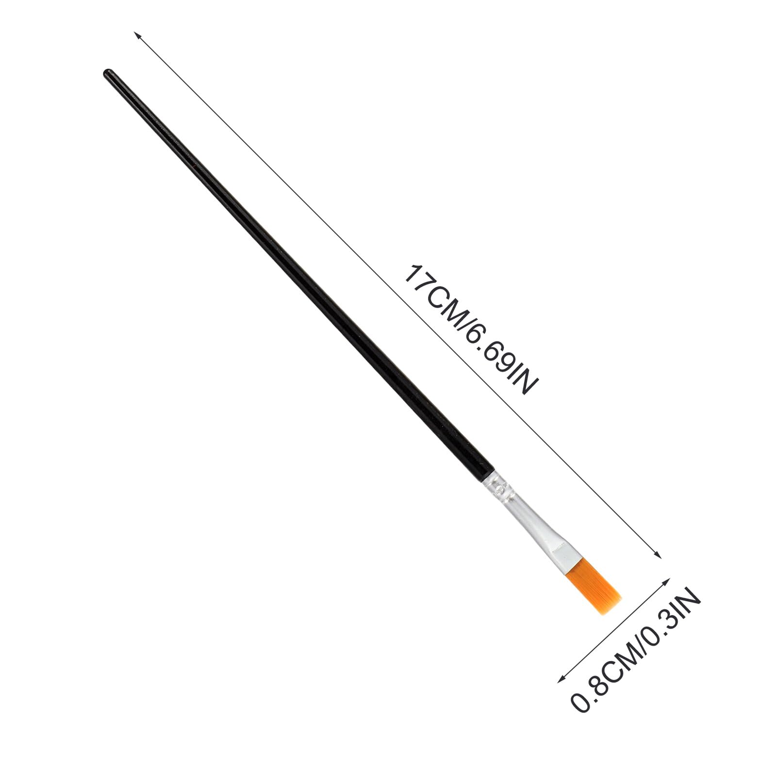 Pincel Plano de Punta Plana Negro de Nylon 200 Piezas