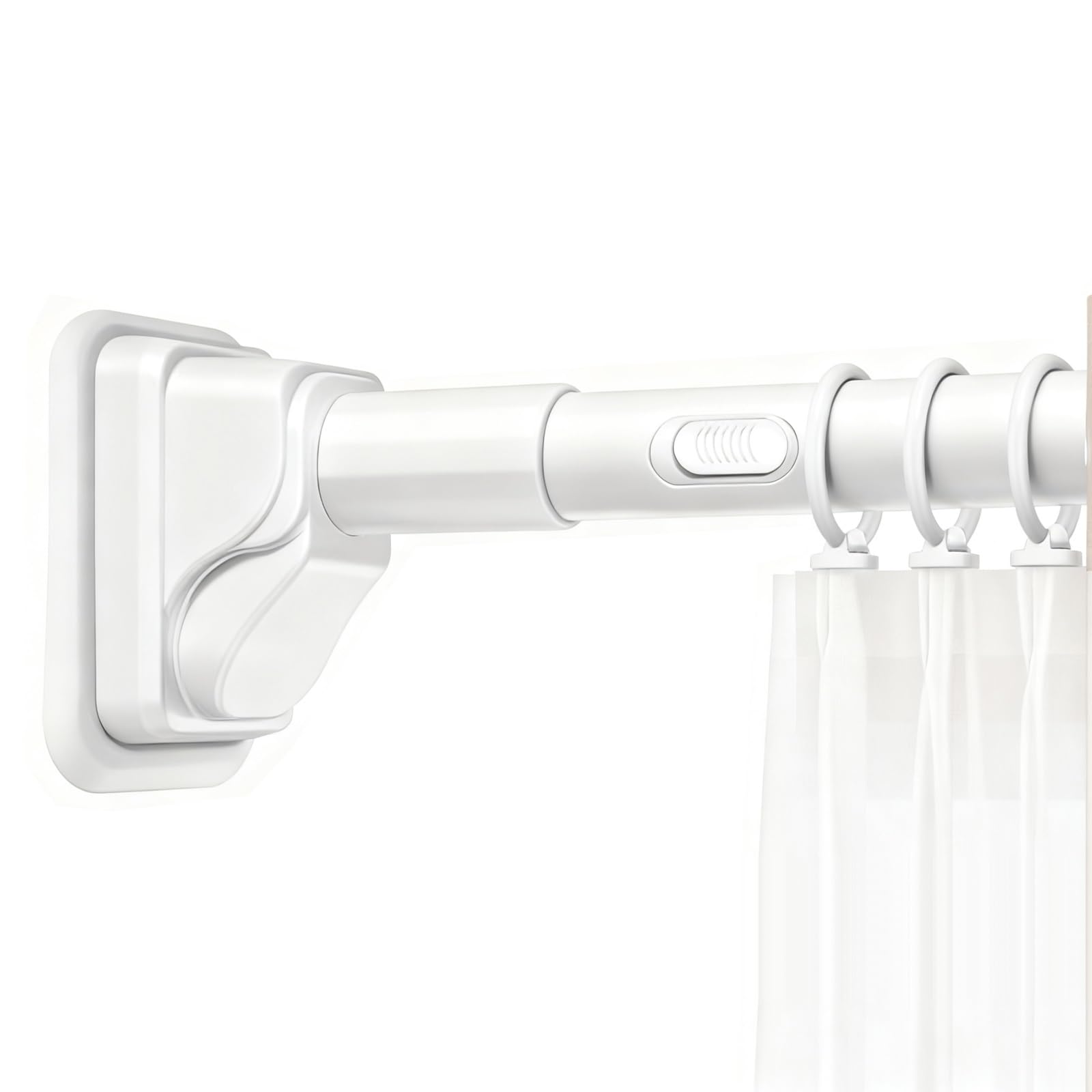 GLDYTVF Adjustable Tension Curtain Rod No Drill Stainless Steel Extendable Curtain Pole for Bathroom Bathtub Wardrobe 70 120cm White Easy Installation