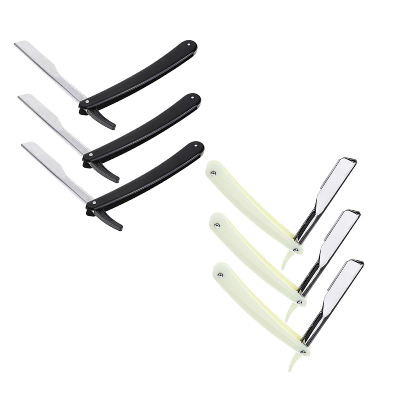 FOMIYES 6pc Vintage Manual Beard Trimmer Razor for Men Shaver Eyebrow Holder White Black