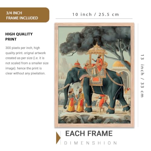 Image of kotart Pichwai Wall Art Painting for Wall Decoration - Framed Wall Painting for Living Room Bedroom Office Room Decor - Premium Digital Madhubani Art Paintings with Frame for Home Decor - (10x13 inch, I)