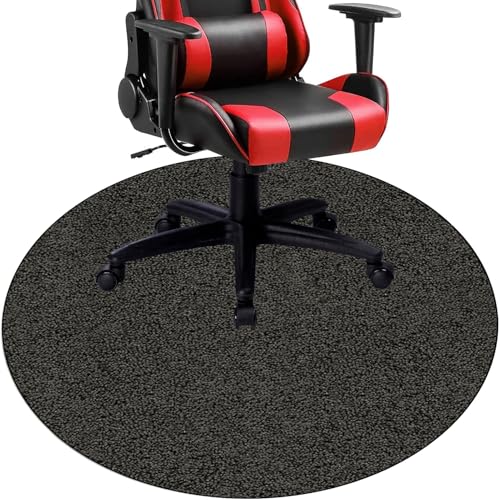 Tkuhknag Alfombra para Silla de Oficina, Gaming Protector de Suelo, 120 cm Escritorio de Oficina, Redonda Alfombrilla para Silla de Oficina, Alfombrilla Silla Gaming, Alfombra Protectora Suelo