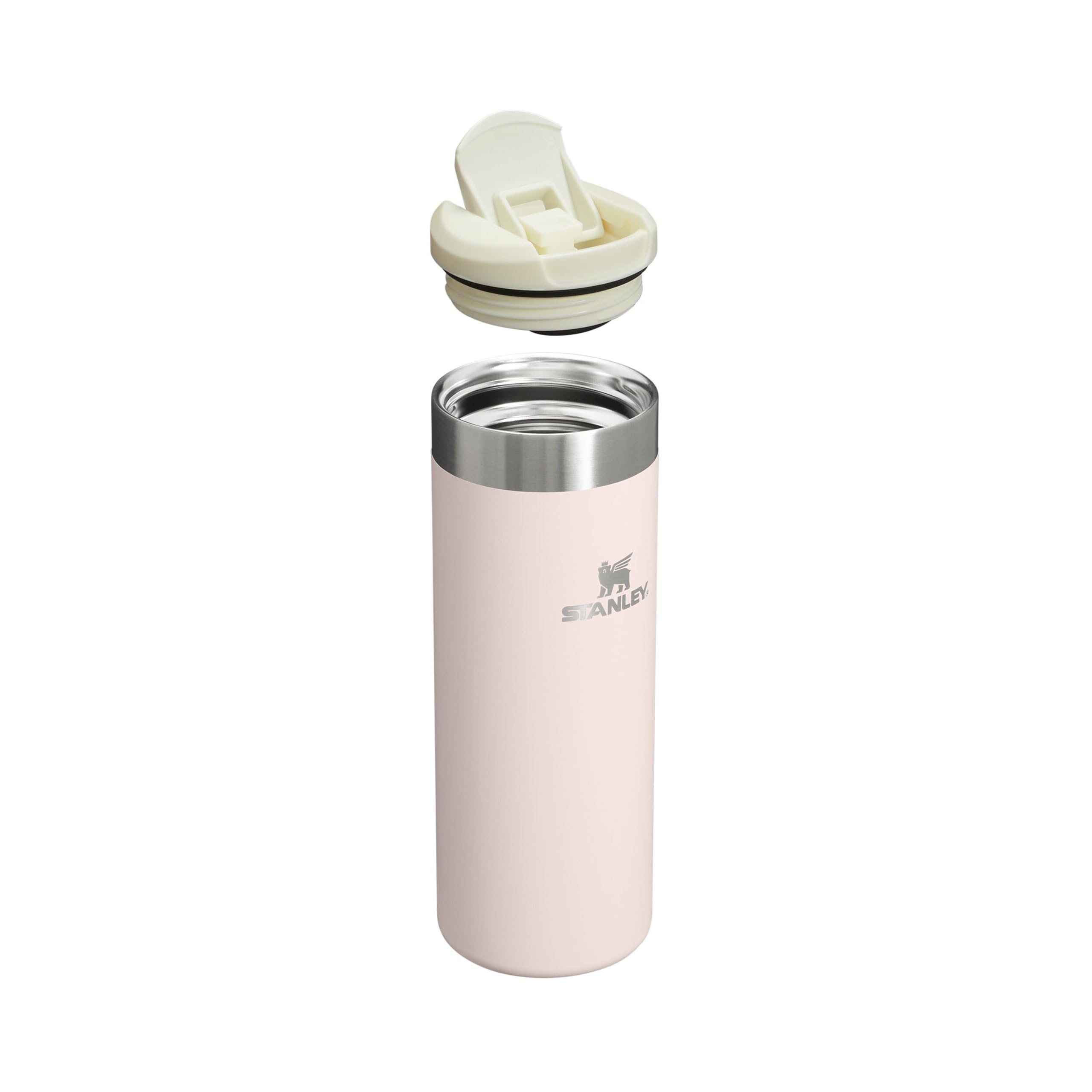 Stanley Aerolight Transit Mug Isotherme Café 0.47L - 6 Heures Chaud - 8 Heures Froid - Couvercle Étanche et Blocable - Thermos - Lavable au Lave-Vaisselle - Rose Quartz