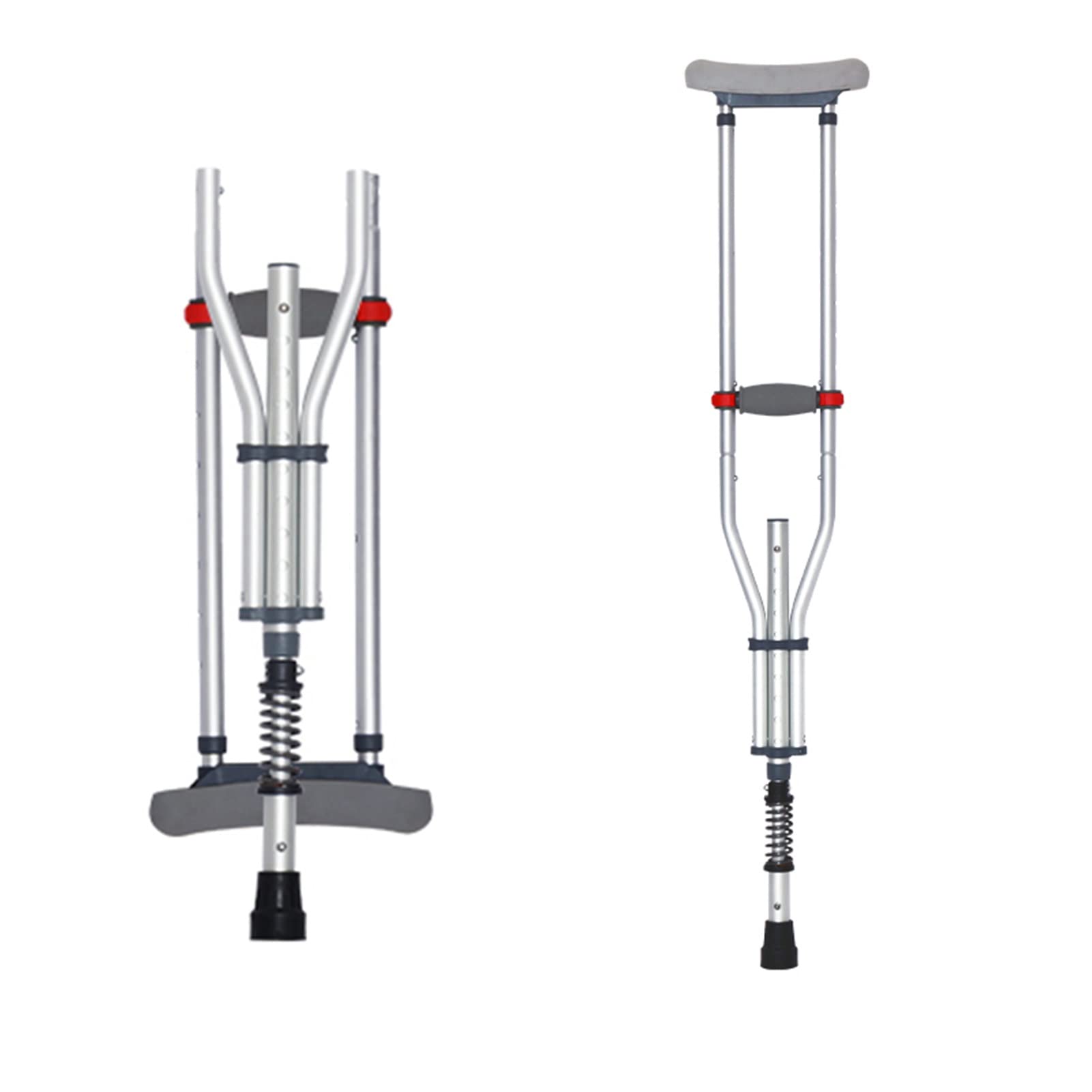Muletas Plegables De Axila, Muletas De Aluminio para Adultos Que Caminan por Las Axilas, Muletas Médicas De Altura Ajustable, Altura Aplicable: 150-190 CM/4' 9''-6' 2'' (Color
