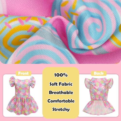 Image of CuteBone Frilly Dog Dress Princess Puppy Birthday Dresses with Ruffled Sleeves Cat Clothes Outfit for Small Dogs Girl Pet Apparel
