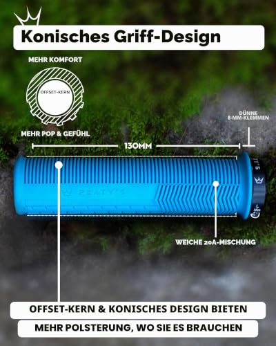 Peaty's Monarch Grips Fahrradgriffe - Knurl Fahrrad Lenkergriffe, Fahrradgriffe Ergonomisch für Komfort, Fahrrad und MTB Griffe… – Ansicht 4