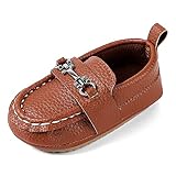  MASOCIO Zapatos Bebe Niño Mocasines Primeros Pasos Bebé con Suela Suave 12 18 Antideslizante Talla 19.5 12-15 Meses Marrón