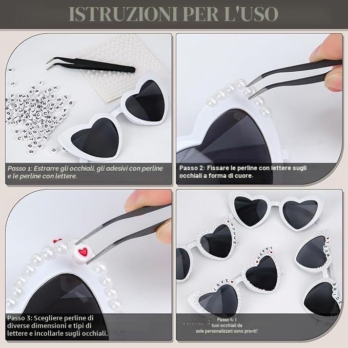 SelfTek 10 Paia Occhiali a Cuore