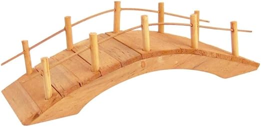 Treasure Gurus Miniature Wooden Arch Bridge Fairy Garden Ornament Outdoor Dollhouse Decor Supply