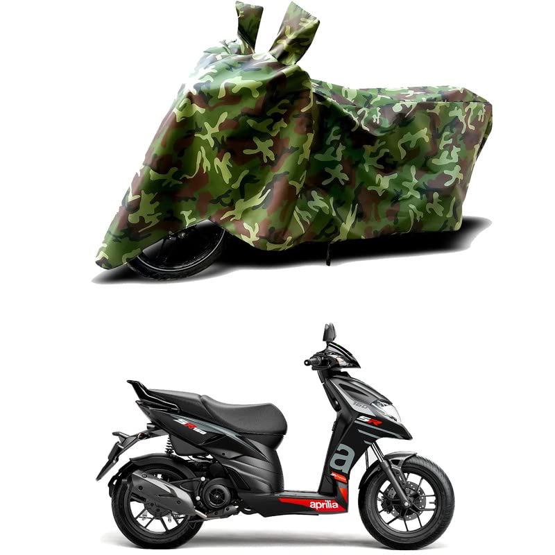 Image of 100% Water Resistant Bike Scooty Two Wheeler Body Cover Compatible for Aprilia SR 160 STD /UV-Rays /Heat Protection /Birds Dropping /Scratchproof /Dust Proof /Waterproof /All Varient[Green MJ]