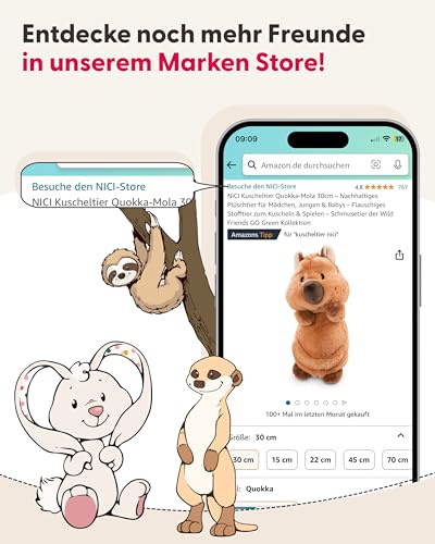 NICI Kuscheltier Katze 20cm - grau - Weiches Plüschtier – niedliches Stofftier zum Kuscheln & Spielen – tolle Geschenkidee für Kinder & Erwachsene - 62143