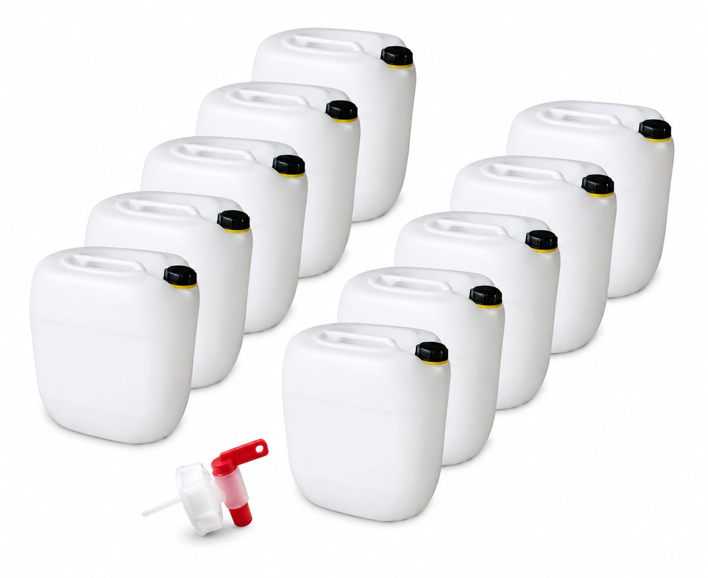 Bidón de plástico natural DIN61 + grifo de 30 L