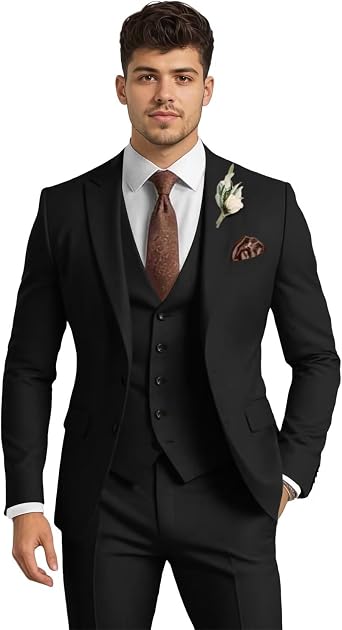 Suits for Men Slim Fit 3 Piece Jacket Vest Pants Formal Mens Suits Tuxedo for Men Wedding Business Prom Party