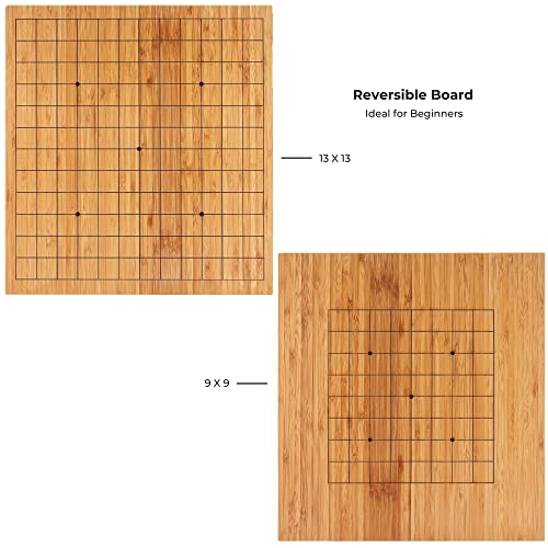 Set de Juego de Go para Principiantes Tablero Bambú Reversible miniatura 4