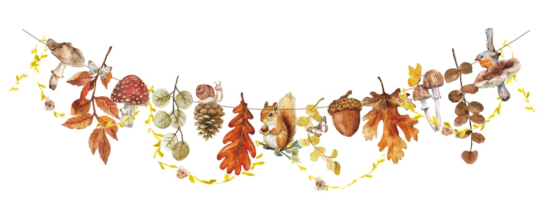 Easy Joy 2PCS 16.4 FT Autumn Paper Garlands Fairy Tale & Leaf Decorations — image 1