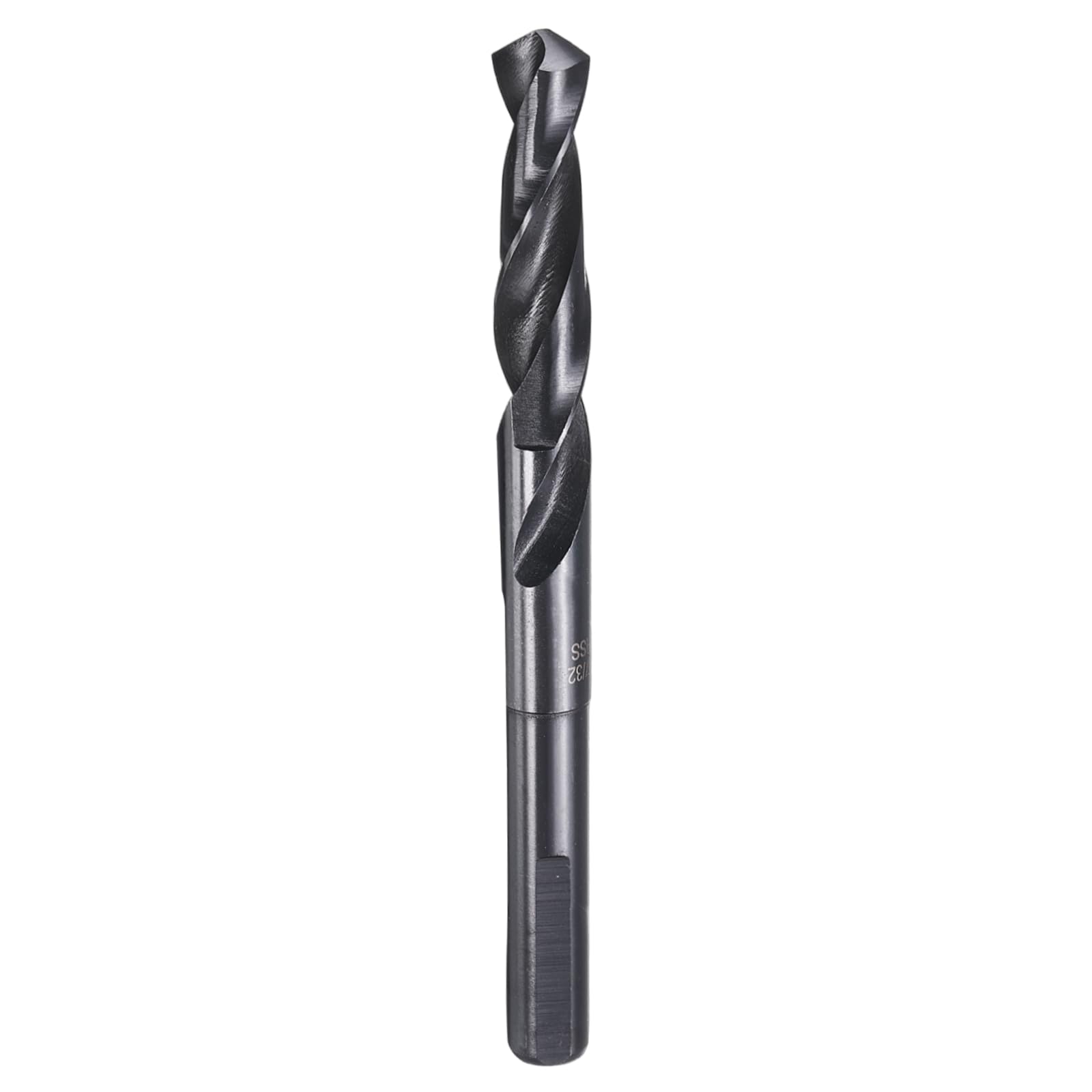 HARFINGTON 17/32" Drill Bit 1/2" Reduced Shank 3-Flat 4241 High Speed Steel Nitriding Black 118° for Soft Materials Wood Plastic Iron Copper Aluminum