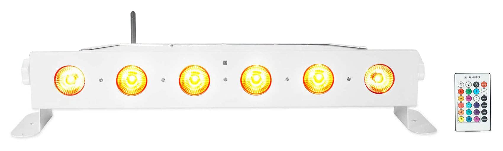 Rockville Best Strip 60 White Battery Powered DJ Light Bar Wireless DMX+RGBWA+UV