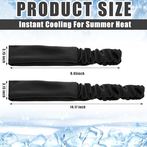Image of 5pcs Summer Cooling Headbands for Men Stretchy Workout Sports Sweatbands Absorb Chill Cool Hairband for Hot Weather Running Golf Athletic