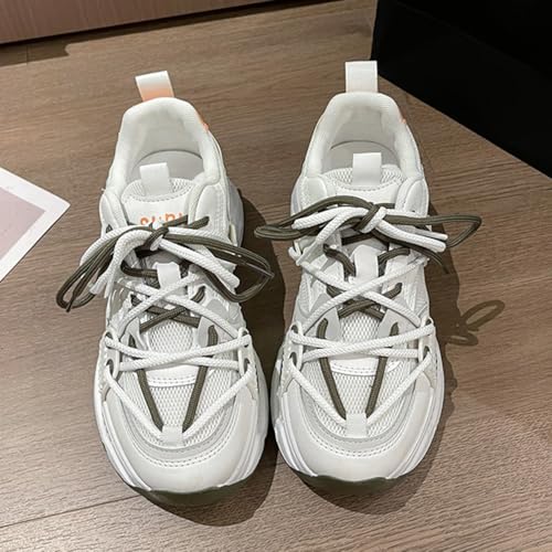Womens Chunky Sneakers Breathable Mesh Platform Sneakers Casual Lace-Up Walking Shoes3