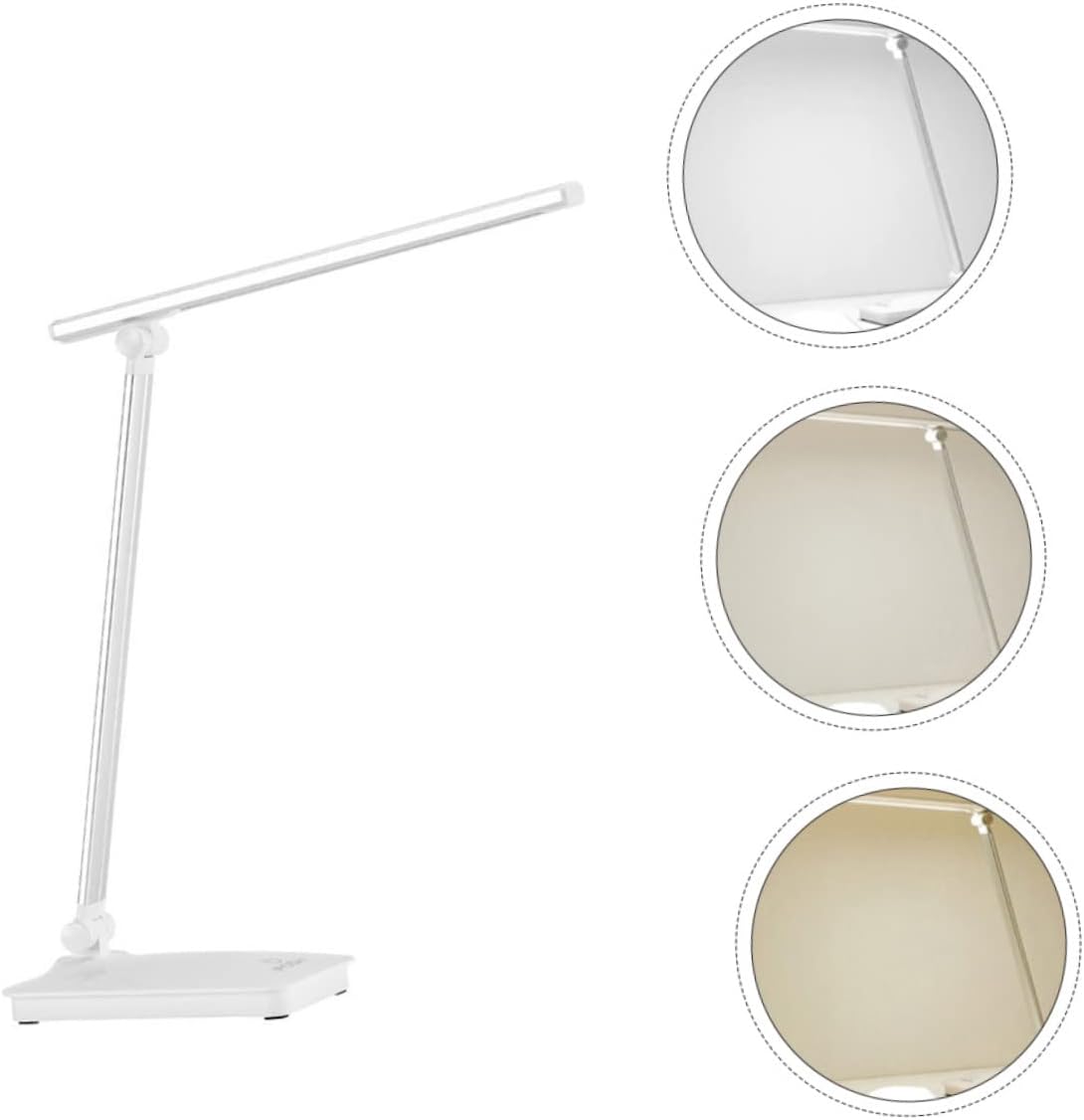 DOITOOL USB Rechargeable Dimming Desk Lamp Silver Led Light Brightness Levels for Home Office and Reading Eye-Caring Design Battery