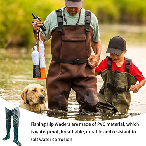 Vissen Hip Waders Antislip Waterdichte PVC Wading Broek met gesplaarzen Ademend heuplaarzen Groen Maat 43 1 Paar, Waterdichte Heuplaarzen - Image 8