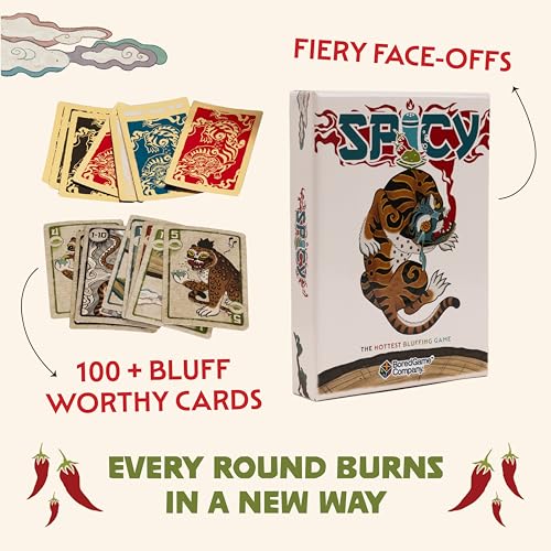 Image of Spicy: Strategy Card Game | Bluffing Game for 2-6 Players | Ages 10+ | Average Playtime 15 Minutes