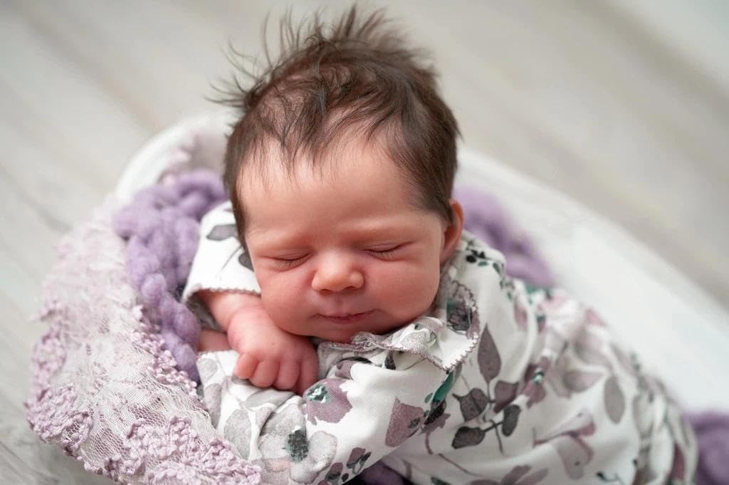 Zero pam Schlafend Reborn Baby Junge, 48 cm Reborn Baby Vollvinyl Lebensecht Junge Augen Geschlossen, Realistisch Newborn Babys Puppe Mit Haaren, lebensechte Neugeborenen Puppe ab 2 Jahre