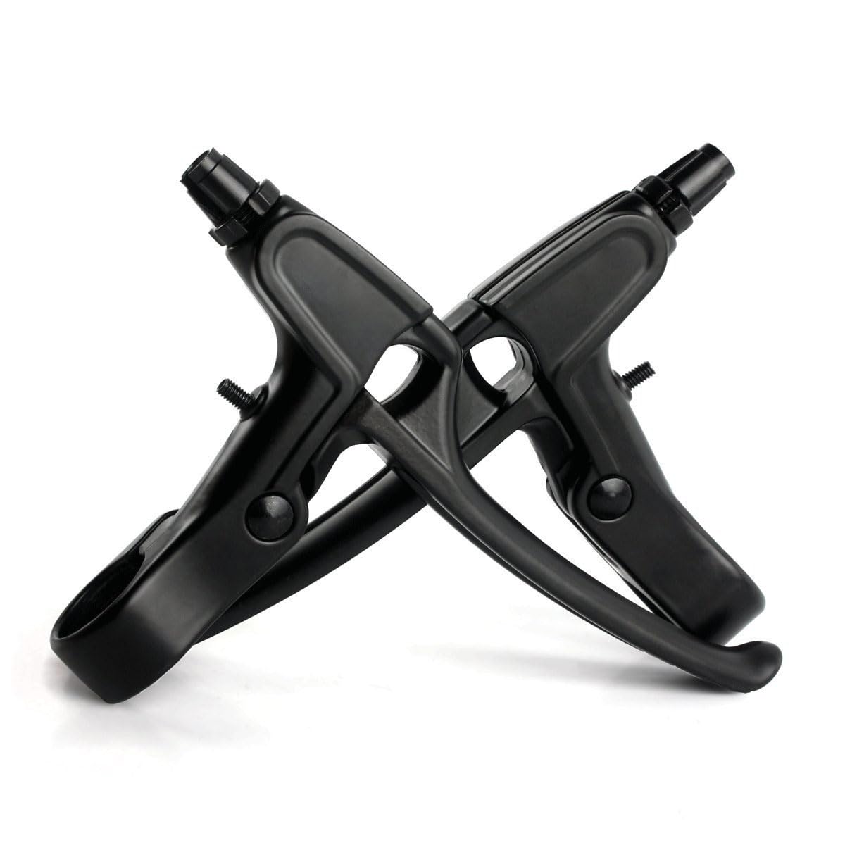 WAKE Bicycle Brake Levers 2pcs Mountain Bike Brake Handles 4 Finger 2.2cm Diameter for Most Bicycle, Road Bike, MTB, BMX, Cycling (Aluminum Alloy, Black)