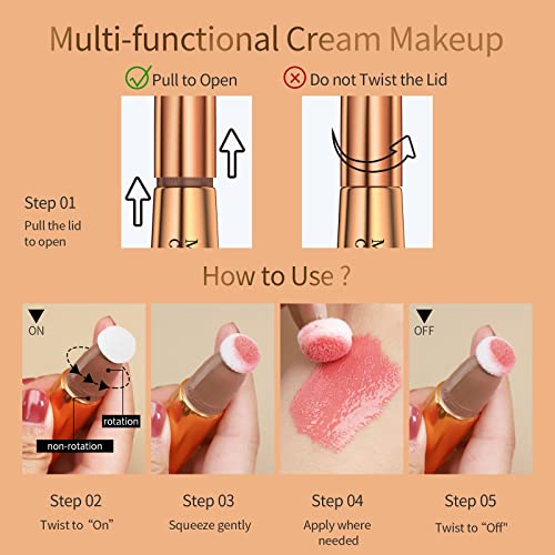 Liquid Blush Beauty Wand,Matte Face Blush With Cushion Applicato，Long Lasting Smoothly Moisturizng Super Silky Blush Stick #TOP6