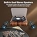 VOSTERIO Bluetooth Record Player, 3 Speed Turntable with Built-in Speakers, Retro LP Vinyl Player with BT Input & Output, FM Radio, USB & SD Card Recording, Aux in, LED Display