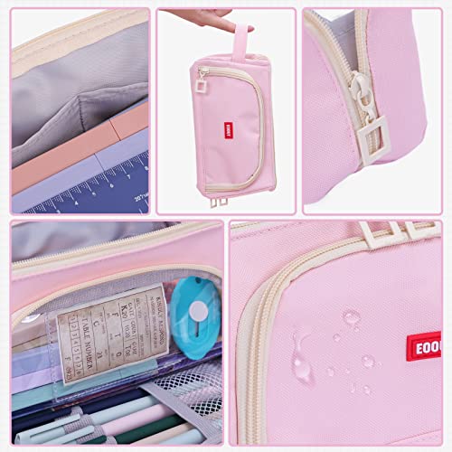 Eoout Big Capacity Pencil Case Pencil Pouch Pen Bag Large Organized Cute Pen Case For School Stationery And Travel Cosmetics Storage (Pink) #TOP2