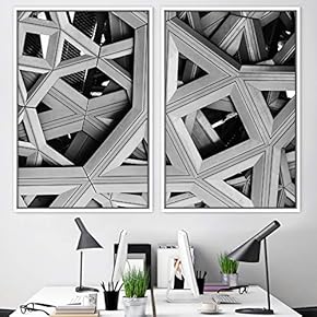 signwin 2 Piece Framed Canvas Wall Art Patterned...