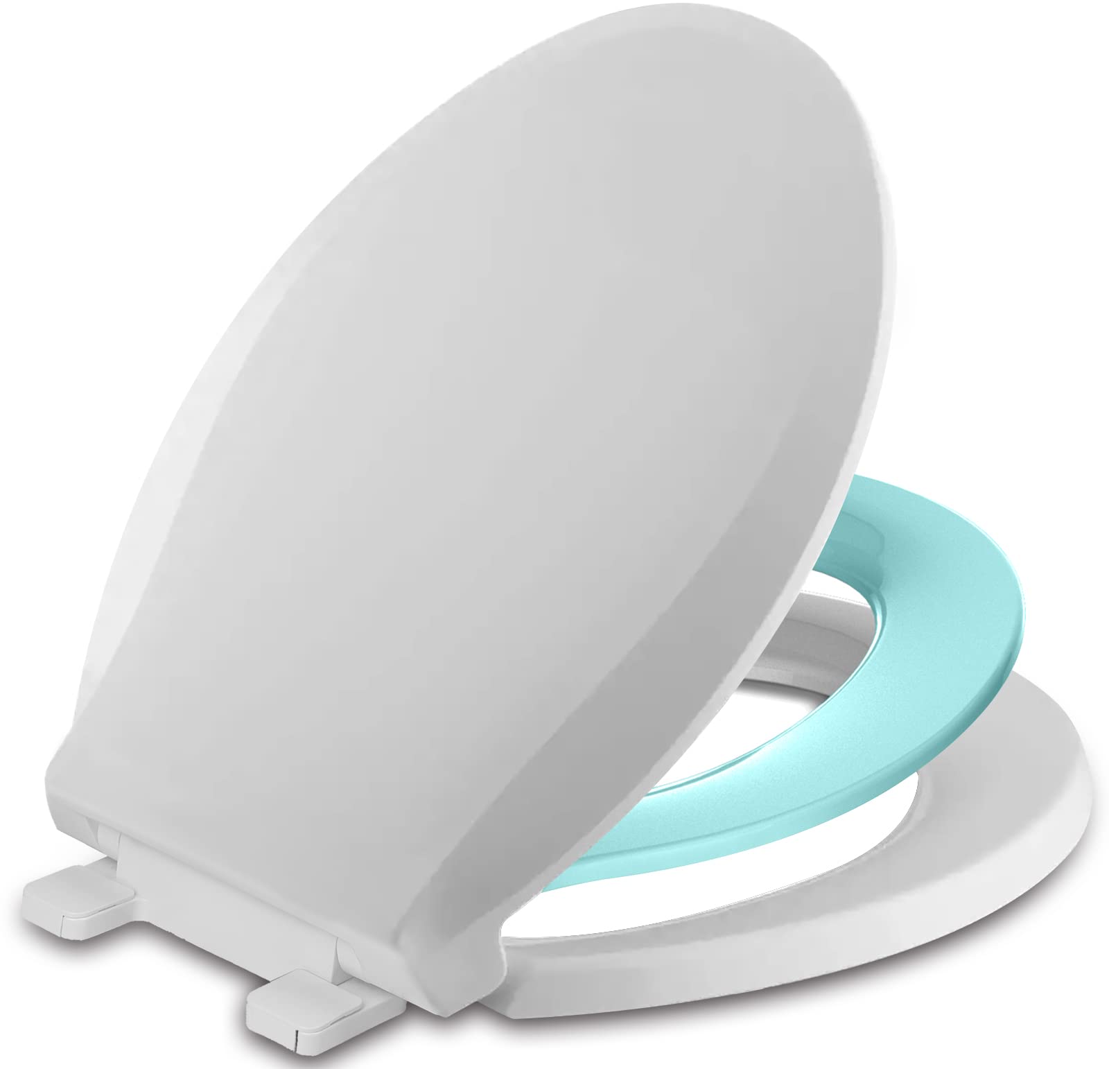 Slow-Close Elongated Toilet Seat With Built-In Toddler Seat - Quick Release Hinges, Easy Clean, Potty Training Helper (18.5")
