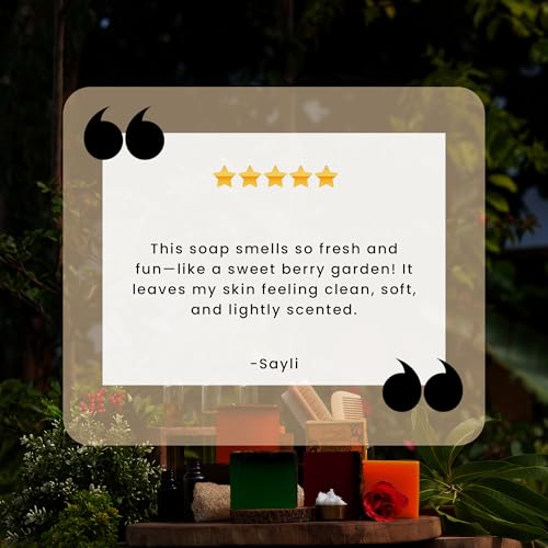 Image of Nyassa Berries & Magnolia Natural Handmade Bathing Soap | Strawberry Extract and Raw Cane Sugar | All Skin Type 150gm