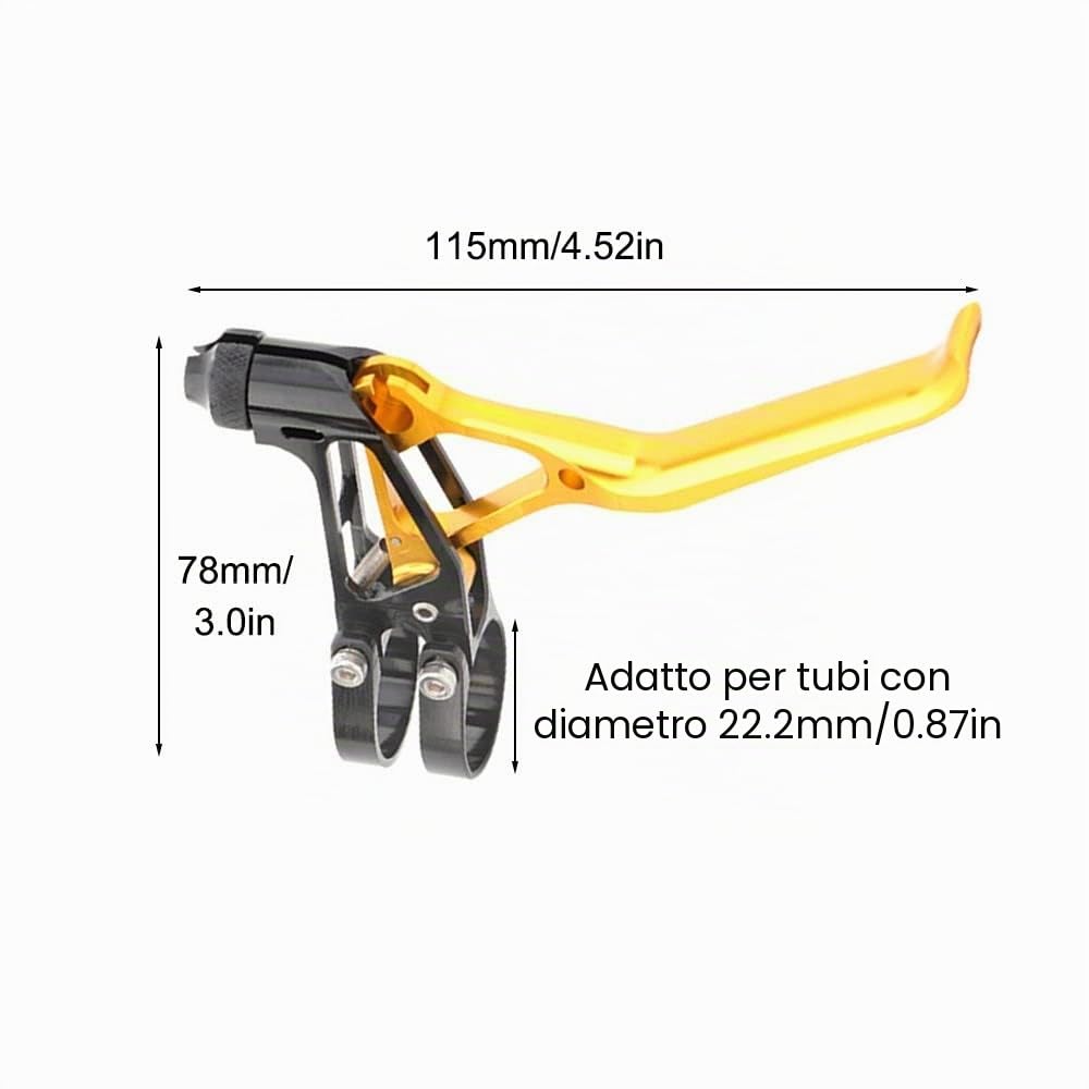 MiOYOOW 1 Paia Leve Freno Bici in Lega di Alluminio Leva della Maniglia del Freno a V Regolabile Leggero per Bici da Strada MTB BMX