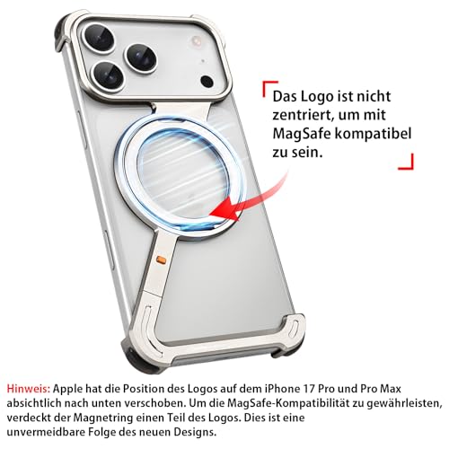 Bumper iPhone 17 Pro Max en aluminium argenté avec support magnétique - 2