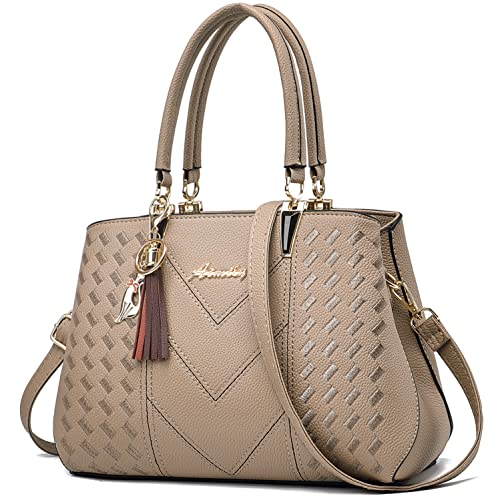 ALARION Bolsas e bolsas femininas bolsa de ombro feminina designer bolsa carteiro bolsa carteiro, 1 cáqui, Medium