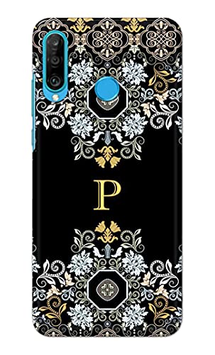 Image of Printed Hard Back Cover Case for Huawei P30 Lite | Huawei Nova 4e Back Cover (Alphabet P) -1803
