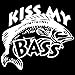 1 pieza de pegatina de PVC para coche KISS MY BASS pegatina para coche de pesca pegatina para parachoques de vidrio para ventana de coche-black_32.4X21.6cm pegatina para exterior del coche calcomaní