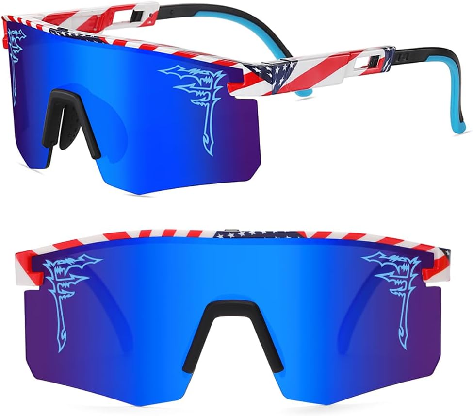 ACEXPNM Two Sizes Baseball Sunglasses For Adults and Youth Boys Girls Kids UV400 Men Women Outdoor Sports Sun Glasses