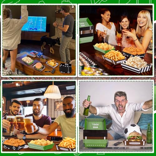 50 Pack Football Party Decorations Paper Food Trays - Movie Night Supplies Snack Stadium Serving Plates for Super Football Bowl Birthday Disposable Decor - Style 3 - Image 7