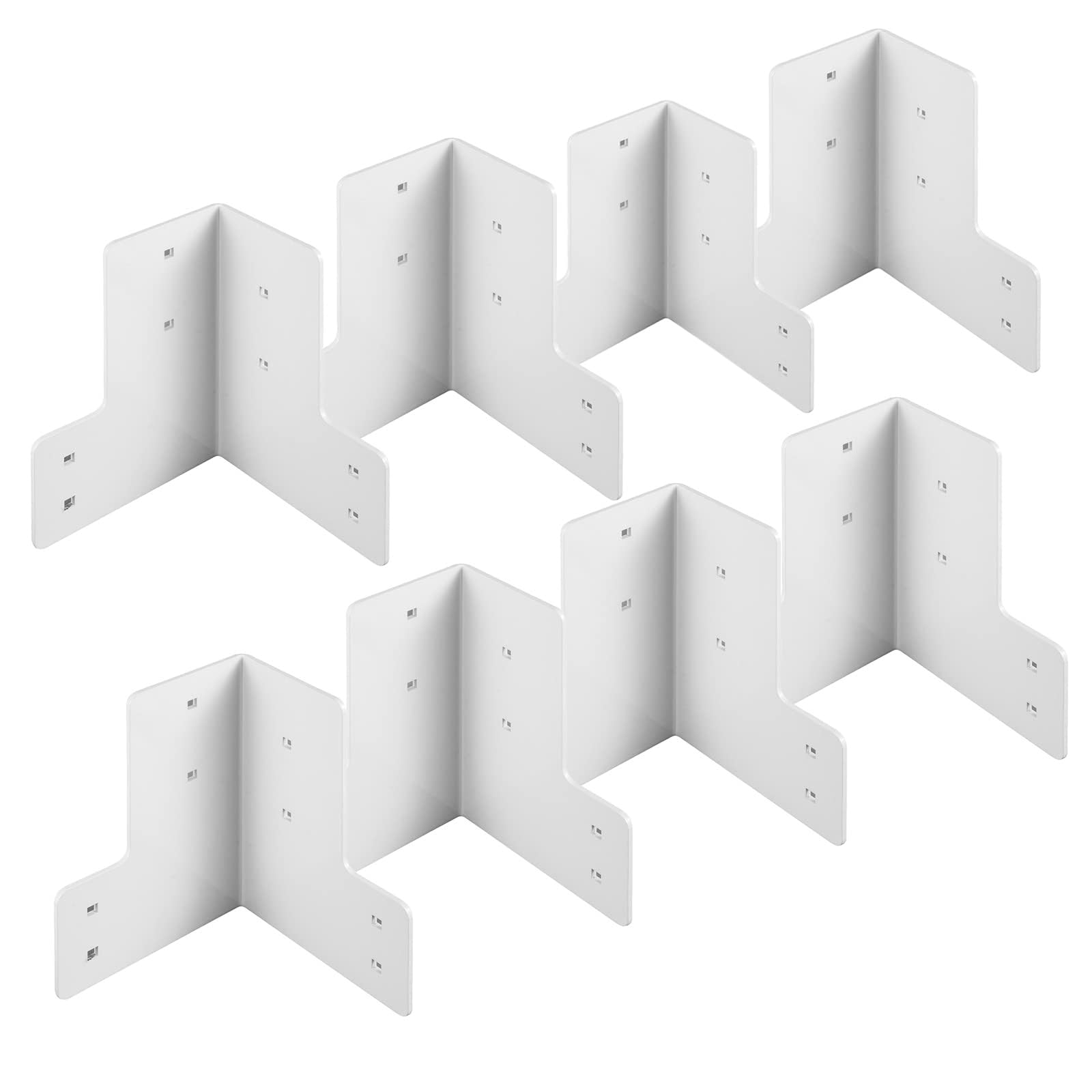 8PCS Workbench Brackets 3/16 inch Heavy Gauge Steel Table Corner Brackets Right Angle Adding Strength to a Joint for DIY Your Own Shop Table, Garage Workbench/White