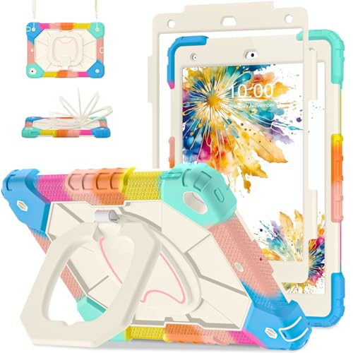 Image of Auizotl Case for iPad 9th /8th /7th Generation 10.2 Inch iPad Case 9th Generation with Screen Protector /Rotate Stand /Pen Holder,Military Grade Shockproof i Pad 9th /8th /7th Gen Cases,Colorful