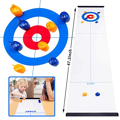 KESSER Curling Board Game Table Top Compact Family Games Portable Mini Tabletop Games