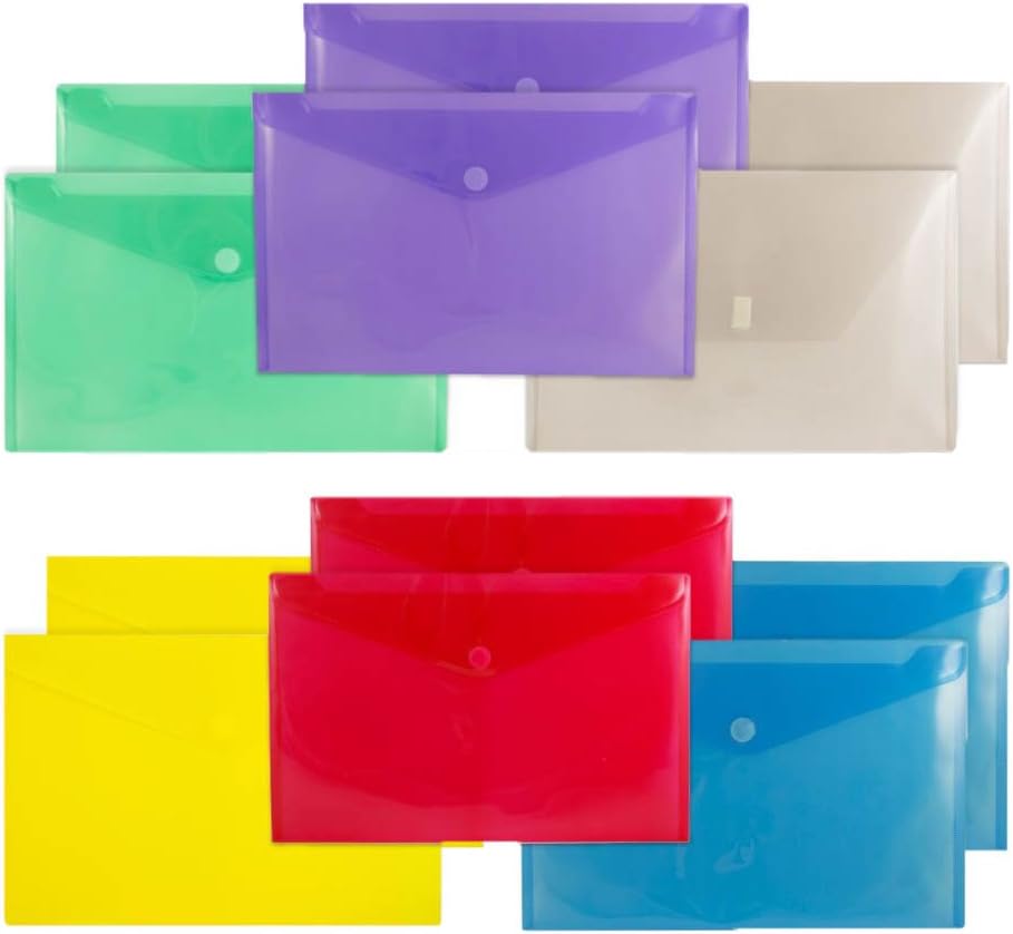 JAM PAPER Plastic Envelopes with Hook & Loop Closure