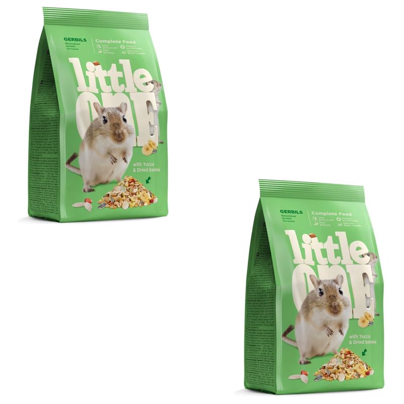 Little One Gerbils | Doppelpack | 2 x 400 g | Alleinfutter für Rennmäuse | Kann den vollen Bedarf an Eiweißstoffen, Fetten, Kohlenhydraten, Mineralstoffen und Vitaminen Decken