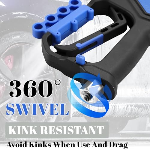 Image of RIDGE WASHER Pressure Washer Gun Swivel, 5000 PSI, 12 GPM | Power Washer Gun with 1 /4 inch Quick Connector, 360 3 /8 NPT Thread, M22-14mm Fitting, M22-15mm Fitting