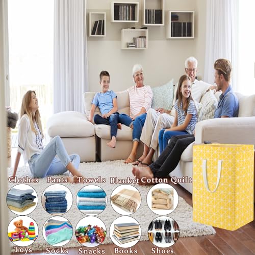 Image of Waterproof Laundry Hamper Collapsible Laundry Basket Extended Cotton Handle Laundry Bag Large Clothes Storage Toy Organization for Bathroom Bedroom Laundryroom College Dorms