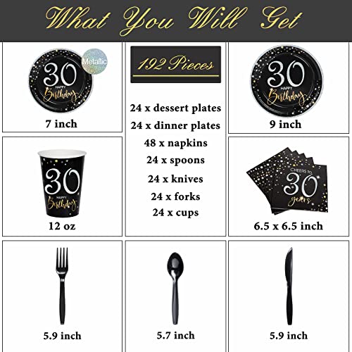 Decorlife FTL-QDA099 30Th Birthday Plates And Napkins Set Serves 24 thumb #1
