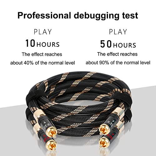 Image of SKW Audiophiles Lock RCA Cable 2RCA Male to 2RCA Male HiFi System Interconnect Cable with Diameter 8mm 1.6ft /0.5M | Heavy-duty 10mm noise-damping jacket, 24K gold-plated locking plugs, low-loss signal path, high-end turntables and preamps